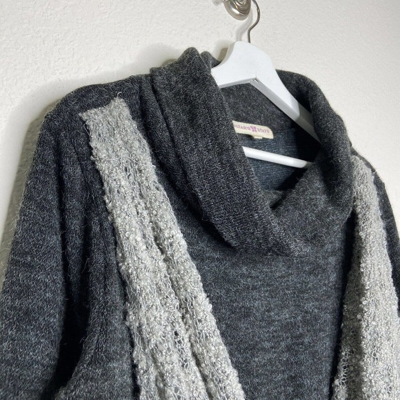 Altar'd State Cowl Neck Charcoal Sweater Tunic Sz M - Picture 2 of 9